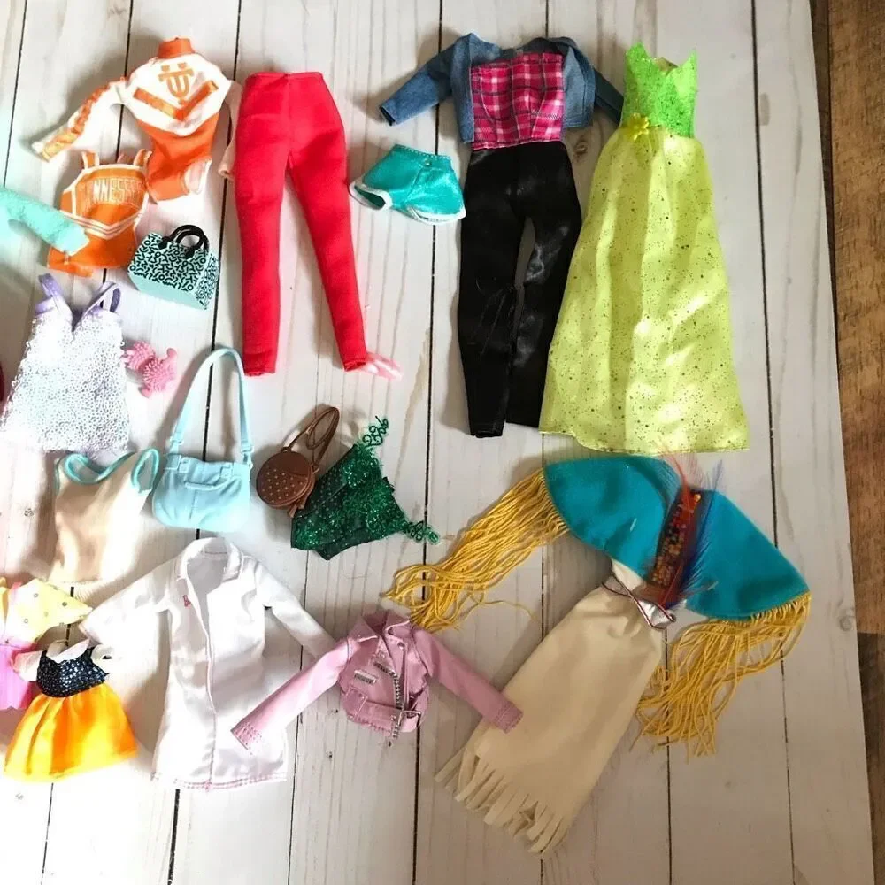 Lot of Barbie Mattel Kelly Tommy fashion doll purses Indian fringe